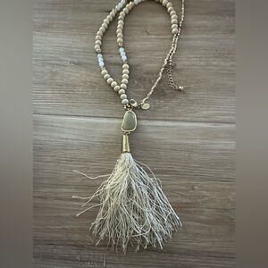 Joan Boyce Festival Wood Bead Stone Necklace